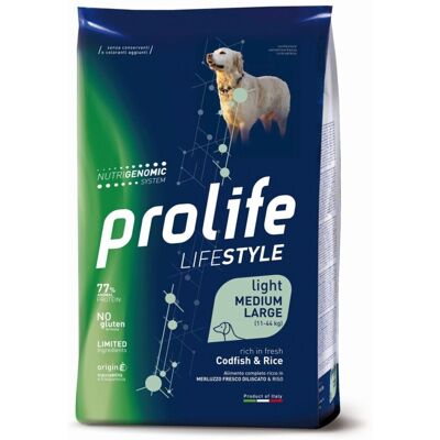 Cibo per cani Prolife - Merluzzo e Riso - Adulto Medio/Large - 12 Kg Cibo per cani Prolife - Merluzzo e Riso - Adulto Medio/Large - 12 Kg