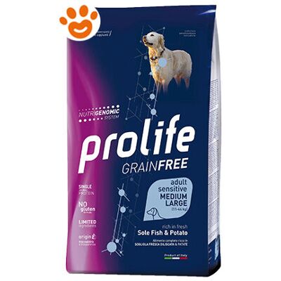 PROLIFE Dog Grainfree Sensitive Adult Medium Large Sogliola E Patate Dog Grainfree Sensitive Adult Medium Large Sogliola E Patate - Sacco Da 2,5 Kg - PROLIFE Dog Grainfree Sensitive Adult Medium Large Sogliola E Patate Dog Grainfree Sensitive Adult Medium Large Sogliola E Patate - Sacco Da 2,5 Kg -