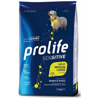 Prolife Cibo per Cani Sensibili Coniglio & Patate - Medio/Large - 10 Kg Prolife Cibo per Cani Sensibili Coniglio & Patate - Medio/Large - 10 Kg