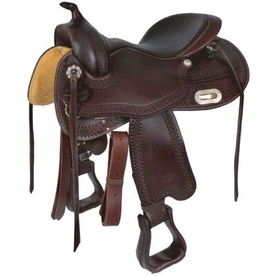 AMAHORSE Sella Western Treeless Freemax Buffalo Leather In Cuoio Ingrassato Senza Arcione: 15" AMAHORSE Sella Western Treeless Freemax Buffalo Leather In Cuoio Ingrassato Senza Arcione: 15"