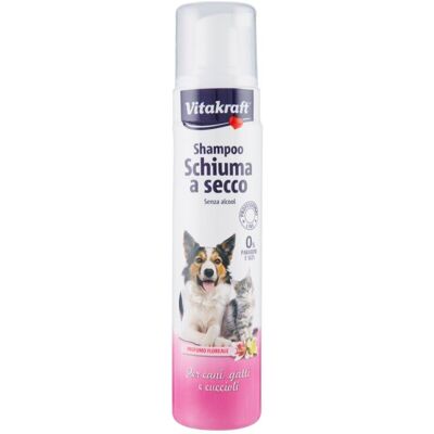 Vitakraft Shampoo Schiuma A Secco Profumo Floreale Per Cani Gatti E Cuccioli 200 Ml Vitakraft Shampoo Schiuma A Secco Profumo Floreale Per Cani Gatti E Cuccioli 200 Ml