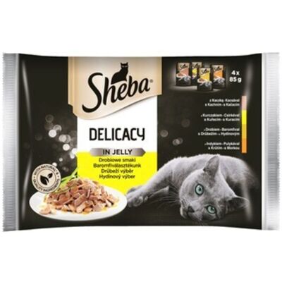 Sheba Delicacy In Jelly, Collezione Per Gatti Adulti Al Gusto Di Pollame, Cibo Umido In Gelatina 4x85g Sheba Delicacy In Jelly, Collezione Per Gatti Adulti Al Gusto Di Pollame, Cibo Umido In Gelatina 4x85g