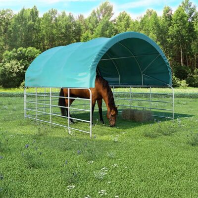 VIDAXL Tenda Per Bestiame In Pvc 3,7x3,7 M Verde - VIDAXL Tenda Per Bestiame In Pvc 3,7x3,7 M Verde -