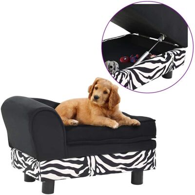 VIDAXL Divano Per Cani Nero 57x34x36 Cm In Peluche - VIDAXL Divano Per Cani Nero 57x34x36 Cm In Peluche -