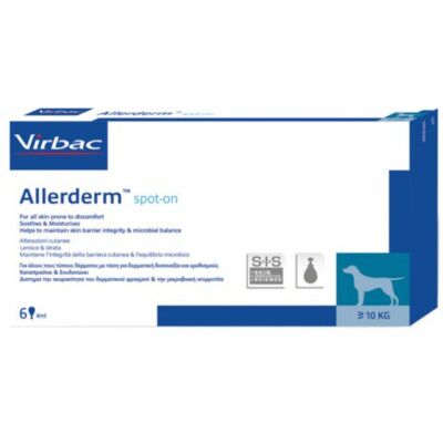 Virbac - Allerderm Spot-on Medium And Large Dogs, 6 Pip 4 Ml Virbac - Allerderm Spot-on Medium And Large Dogs, 6 Pip 4 Ml