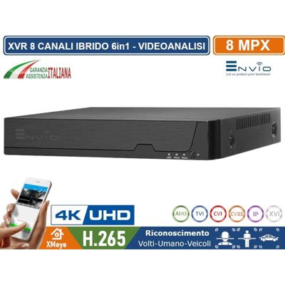 ENVIO Aml-808 Xvr Dvr 6in1 Ahd Cvi Tvi Cvbs Ip 8 Canali Utc Ultra Hd 4k 8mp P2p Cloud Xmeye Hdmi Wifi-ready ENVIO Aml-808 Xvr Dvr 6in1 Ahd Cvi Tvi Cvbs Ip 8 Canali Utc Ultra Hd 4k 8mp P2p Cloud Xmeye Hdmi Wifi-ready
