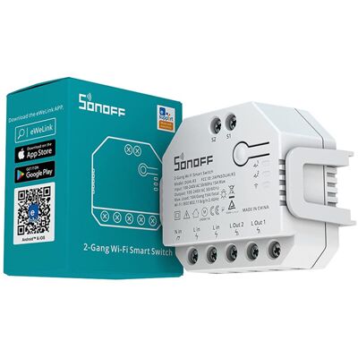SONOFF Interruttore Wi-fi Contatore Di Energia Compatibile Con Interruttore Convenzionale Dual R3 15a Bianco SONOFF Interruttore Wi-fi Contatore Di Energia Compatibile Con Interruttore Convenzionale Dual R3 15a Bianco