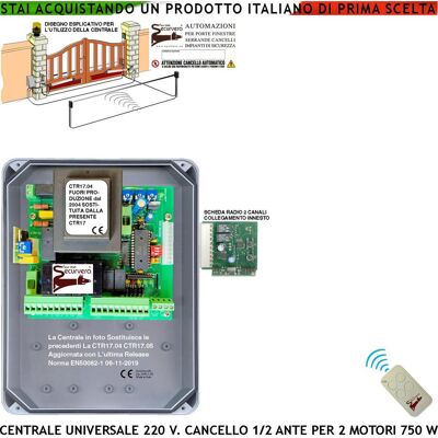 SECURVERA Scheda Centrale Cancello Battenti 220 V Nuova Versione Spm8000 Ctr17.05 Sfasamento E Tempi Regolabili 1 Radiocomando SECURVERA Scheda Centrale Cancello Battenti 220 V Nuova Versione Spm8000 Ctr17.05 Sfasamento E Tempi Regolabili 1 Radiocomando