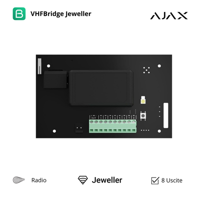 AJAX 38188 - Jeweller - Vhfbridge Lite - Modulo Per Collegamento Dei Sistemi Di Sicurezza E Trasmittori Radio Vhf Di Terze Parti - Sicurezza Wireless AJAX 38188 - Jeweller - Vhfbridge Lite - Modulo Per Collegamento Dei Sistemi Di Sicurezza E Trasmittori Radio Vhf Di Terze Parti - Sicurezza Wireless