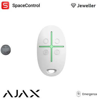 AJAX 110753 - Superior - Spacecontrol S (8pd) - Telecomando Wireless, Bidirezionale Con Pulsante Anti Panico (edizione Superior) - Colore White - Sicurezza Professionale AJAX 110753 - Superior - Spacecontrol S (8pd) - Telecomando Wireless, Bidirezionale Con Pulsante Anti Panico (edizione Superior) - Colore White - Sicurezza Professionale