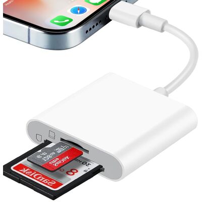 OEM Lettore Di Schede Sd Per Iphone/ipad, Lettore Di Schede Sd/micro Sd 2 In 1 A Doppio Slot, Lettore Di Schede Di Memoria Per Fotocamera, Adattatore Per Lettore Di Schede Per Fotocamera Per Iphone 14/13/ OEM Lettore Di Schede Sd Per Iphone/ipad, Lettore Di Schede Sd/micro Sd 2 In 1 A Doppio Slot, Lettore Di Schede Di Memoria Per Fotocamera, Adattatore Per Lettore Di Schede Per Fotocamera Per Iphone 14/13/