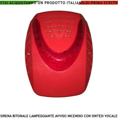 SECURVERA Sirena Elettronica Lampeggiante Rossa Esterna Segnala Allarme Incendio Alimentata 24 Vcc Sottocoperchio Antischiuma SECURVERA Sirena Elettronica Lampeggiante Rossa Esterna Segnala Allarme Incendio Alimentata 24 Vcc Sottocoperchio Antischiuma