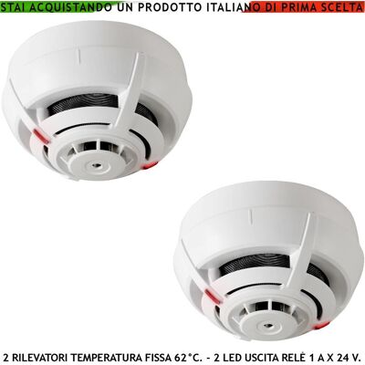 SECURVERA Sensori Temperatura Soglia Fissa 62° C 2 Rilevatori Termovelocimetrici Uscita Relè E Stato Impianto 14 Ma Allarme Antincendio SECURVERA Sensori Temperatura Soglia Fissa 62° C 2 Rilevatori Termovelocimetrici Uscita Relè E Stato Impianto 14 Ma Allarme Antincendio
