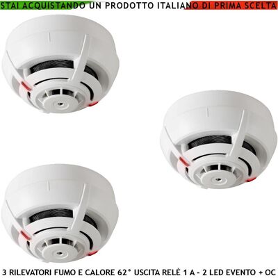 SECURVERA Sensori Di Fumo 3 Rilevatori Temperatura Sistema Multicriterio Antincendio 2 Led Uscita Relè E Uscita Oc 14 Ma Segnale Remoto SECURVERA Sensori Di Fumo 3 Rilevatori Temperatura Sistema Multicriterio Antincendio 2 Led Uscita Relè E Uscita Oc 14 Ma Segnale Remoto