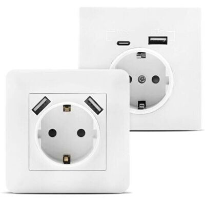 OEM Caricabatterie Da Parete Usb Con 2 Porte Da 2,8 A – Compatibile Con Usb-a E Usb-c – Montaggio A Filo Standard – Caricabatterie Per Smartphone/tablet (confezione Da 2) OEM Caricabatterie Da Parete Usb Con 2 Porte Da 2,8 A – Compatibile Con Usb-a E Usb-c – Montaggio A Filo Standard – Caricabatterie Per Smartphone/tablet (confezione Da 2)
