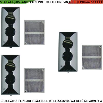 SECURVERA Barriere Infrarosso Lineari Rilevano Il Fumo Da 8 A 100 Mt 3 Pezzi La Luce Opacizzata Attiva Il Relè Di Allarme Alimentazione 12/24 V SECURVERA Barriere Infrarosso Lineari Rilevano Il Fumo Da 8 A 100 Mt 3 Pezzi La Luce Opacizzata Attiva Il Relè Di Allarme Alimentazione 12/24 V