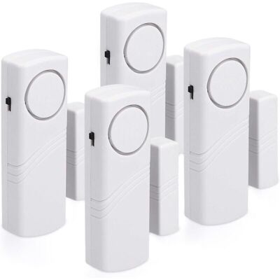 OEM Allarme Per Porte E Finestre - Confezione Da 4 Allarmi Antintrusione Wireless - Sicurezza Domestica Contro I Furti - Funzionamento Magnetico - 100 Db -crezuo OEM Allarme Per Porte E Finestre - Confezione Da 4 Allarmi Antintrusione Wireless - Sicurezza Domestica Contro I Furti - Funzionamento Magnetico - 100 Db -crezuo