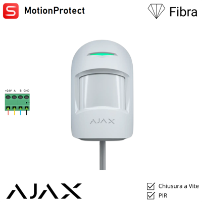 AJAX 143618 - Superior - Superior Motionprotect Fibra - Rilevatore Di Movimento Cablato - Colore White - Sicurezza Professionale AJAX 143618 - Superior - Superior Motionprotect Fibra - Rilevatore Di Movimento Cablato - Colore White - Sicurezza Professionale