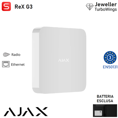 AJAX 156122 - Superior - Superior Rex G3 Jeweller - Colore White - Sicurezza Professionale AJAX 156122 - Superior - Superior Rex G3 Jeweller - Colore White - Sicurezza Professionale