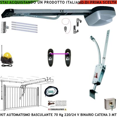 SECURVERA Kit Motore 220/24 V Da Soffitto Automatismo Per Porta Basculante 70 Kg Faro Antenna Selettore Binario Alluminio Catena Acciaio 3 Metri Cordino Per Sblocco Pattino. Archetto Oscillante Luce Di Cortesia SECURVERA Kit Motore 220/24 V Da Soffitto Automatismo Per Porta Basculante 70 Kg Faro Antenna Selettore Binario Alluminio Catena Acciaio 3 Metri Cordino Per Sblocco Pattino. Archetto Oscillante Luce Di Cortesia