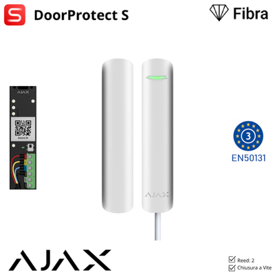 AJAX 143556 - Superior - Superior Doorprotect G3 Fibra - Rilevatore Di Apertura, Urti E Inclinazioni Cablato Grade3 - Colore White - Sicurezza Professionale AJAX 143556 - Superior - Superior Doorprotect G3 Fibra - Rilevatore Di Apertura, Urti E Inclinazioni Cablato Grade3 - Colore White - Sicurezza Professionale