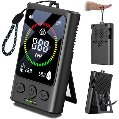 OEM Rilevatore Portatile Di Monossido Di Carbonio Da Viaggio, Allarme Ricaricabile 3 In 1, Durata Della Batteria Di 168 Ore, Rilevamento Di Temperatura E Umidità, Monitor Di Co Con Allarme Acustico E Visi OEM Rilevatore Portatile Di Monossido Di Carbonio Da Viaggio, Allarme Ricaricabile 3 In 1, Durata Della Batteria Di 168 Ore, Rilevamento Di Temperatura E Umidità, Monitor Di Co Con Allarme Acustico E Visi