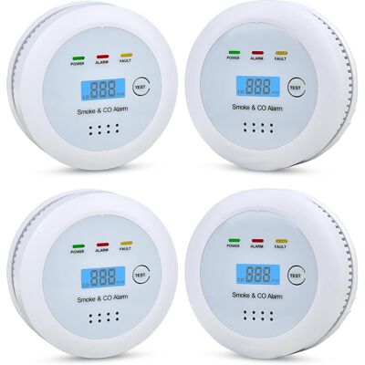 BOMCLAP Rilevatore Di Fumo E Monossido Di Carbonio Intelligente 4 2 In 1 - Allarme Visivo E Acustico Da 85 Db, Display Lcd Per Il Livello Di Co BOMCLAP Rilevatore Di Fumo E Monossido Di Carbonio Intelligente 4 2 In 1 - Allarme Visivo E Acustico Da 85 Db, Display Lcd Per Il Livello Di Co