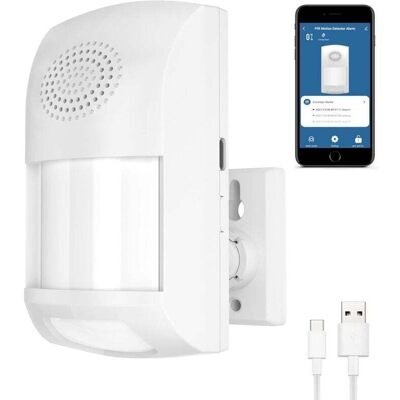 DPZO Rilevatore Di Movimento Intelligente, Sistema Di Allarme Di Sicurezza Wireless Wi-fi, Allarme Acustico E Visivo Da 110 Db, Notifiche Tramite App Gratuita, Rilevatore Di Movimento Pir Per La Sicurezza DPZO Rilevatore Di Movimento Intelligente, Sistema Di Allarme Di Sicurezza Wireless Wi-fi, Allarme Acustico E Visivo Da 110 Db, Notifiche Tramite App Gratuita, Rilevatore Di Movimento Pir Per La Sicurezza