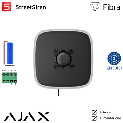 AJAX 143637 - Superior - Superior Streetsiren Doubledeck Fibra - Sirena Con Cornice Led E Pannello Frontale Sostituibile - Colore Black - Sicurezza Professionale AJAX 143637 - Superior - Superior Streetsiren Doubledeck Fibra - Sirena Con Cornice Led E Pannello Frontale Sostituibile - Colore Black - Sicurezza Professionale