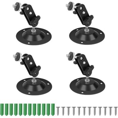 KEEMOTE Supporto Per Fotocamera, Set Di 4 Pezzi Per Interni/esterni, A Parete, Nero, Con Supporto Regolabile A 360 Gradi. KEEMOTE Supporto Per Fotocamera, Set Di 4 Pezzi Per Interni/esterni, A Parete, Nero, Con Supporto Regolabile A 360 Gradi.