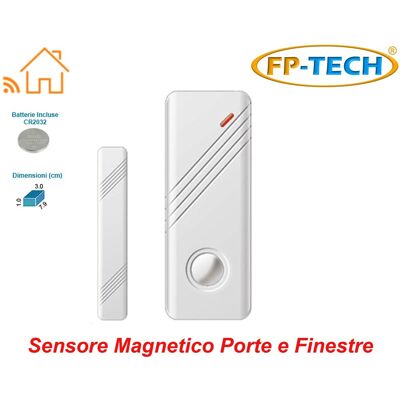 FP-TECH - Sensore Magnetico Porte E Finestre Wireless Allarme Per Antifurto Casa FP-TECH - Sensore Magnetico Porte E Finestre Wireless Allarme Per Antifurto Casa