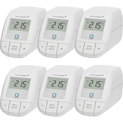 Termostato radiatore HOMEMATIC IP - Set da 6 base - Bianco - Termostato radiatore Termostato radiatore HOMEMATIC IP - Set da 6 base - Bianco - Termostato radiatore