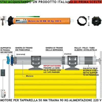 SECURVERA - Motore Tubulare 230 V 220 W Potenza Di Traino 50 Nm Tapparella Circa 90 Kg Anti Sollevamento Telo Fine Corsa Regolabili Accessori Meccanici Per Tubo Ottagonale Diametro 60 Mm Protezione Termica 135° SECURVERA - Motore Tubulare 230 V 220 W Potenza Di Traino 50 Nm Tapparella Circa 90 Kg Anti Sollevamento Telo Fine Corsa Regolabili Accessori Meccanici Per Tubo Ottagonale Diametro 60 Mm Protezione Termica 135°