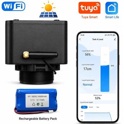 TUYA Misuratore Livello Liquidi Smart Wifi Per Serbatoio Con Pannello Solare TUYA Misuratore Livello Liquidi Smart Wifi Per Serbatoio Con Pannello Solare
