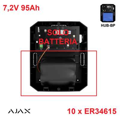 AJAX 121874 - Jeweller - Internal Battery Nb (7.2v/95ah) - Batteries For Hub Bp Jeweller - Colore Black - Sicurezza Wireless AJAX 121874 - Jeweller - Internal Battery Nb (7.2v/95ah) - Batteries For Hub Bp Jeweller - Colore Black - Sicurezza Wireless