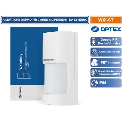 Optex Wxi-st Sensore Rivelatore Passivo Di Infrarossi Per Esterno A Doppio Fascio. Portata M 12 180° Optex Wxi-st Sensore Rivelatore Passivo Di Infrarossi Per Esterno A Doppio Fascio. Portata M 12 180°