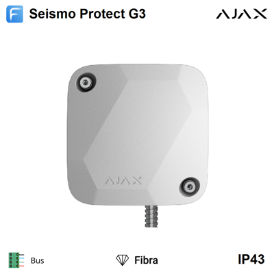 AJAX 117737 - Superior - Superior Seismoprotect G3 Fibra - Rilevatore Sismico Cablato Con Un Sensore D'Urto Aggiuntivo - Colore White - Sicurezza Professionale AJAX 117737 - Superior - Superior Seismoprotect G3 Fibra - Rilevatore Sismico Cablato Con Un Sensore D'Urto Aggiuntivo - Colore White - Sicurezza Professionale