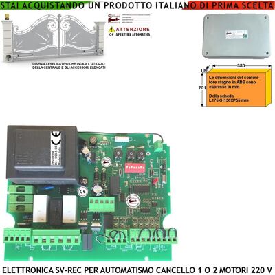 SECURVERA Scheda Centrale Gestione Cancello 2 Ante 230 V Tempi E Funzione Programmabili Forza Regolabile. Ricevente Radio Alimentazione 12/24 V Per Accessori. Fine Corsa Motori Ricambio Adatta Proteco Fadini SECURVERA Scheda Centrale Gestione Cancello 2 Ante 230 V Tempi E Funzione Programmabili Forza Regolabile. Ricevente Radio Alimentazione 12/24 V Per Accessori. Fine Corsa Motori Ricambio Adatta Proteco Fadini
