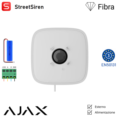 AJAX 143638 - Superior - Superior Streetsiren Doubledeck Fibra - Sirena Con Cornice Led E Pannello Frontale Sostituibile - Colore White - Sicurezza Professionale AJAX 143638 - Superior - Superior Streetsiren Doubledeck Fibra - Sirena Con Cornice Led E Pannello Frontale Sostituibile - Colore White - Sicurezza Professionale