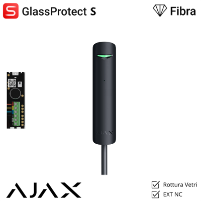 AJAX 44396 - Superior - Glassprotect Fibra - Rilevatore Di Rottura Vetri Cablato - Colore Black - Sicurezza Professionale AJAX 44396 - Superior - Glassprotect Fibra - Rilevatore Di Rottura Vetri Cablato - Colore Black - Sicurezza Professionale