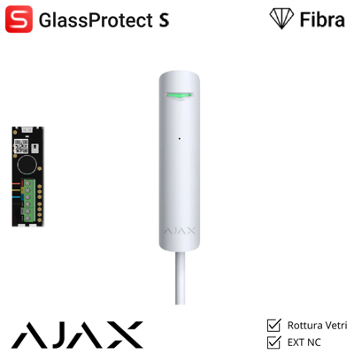 AJAX 44397 - Superior - Glassprotect Fibra - Rilevatore Di Rottura Vetri Cablato - Colore White - Sicurezza Professionale AJAX 44397 - Superior - Glassprotect Fibra - Rilevatore Di Rottura Vetri Cablato - Colore White - Sicurezza Professionale