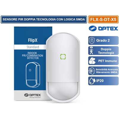 Optex Flx-s-dt-x5 Sensore Rilevatore Cablato Doppia Tecnologia Grado 2 Lente Ruotabile 12/18m Da Interno Optex Flx-s-dt-x5 Sensore Rilevatore Cablato Doppia Tecnologia Grado 2 Lente Ruotabile 12/18m Da Interno