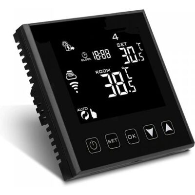LEDLUX - Termostato Wi-fi Con Touch Nero 220v Compatibile Con Alexa Google Home Per Caldaia A Gas Murale Da Parete Riscaldamento Termosifone Ad Acqua LEDLUX - Termostato Wi-fi Con Touch Nero 220v Compatibile Con Alexa Google Home Per Caldaia A Gas Murale Da Parete Riscaldamento Termosifone Ad Acqua