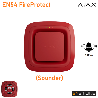 AJAX 118604 - Fire & Life Safety En54 - En54 Fireprotect (sounder) - En54 Fireprotect (sounder) - Colore Red - Fire & Life Safety En54 AJAX 118604 - Fire & Life Safety En54 - En54 Fireprotect (sounder) - En54 Fireprotect (sounder) - Colore Red - Fire & Life Safety En54