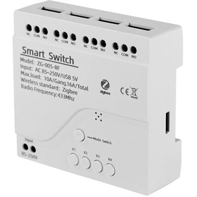 SCORPIO Modulo Di Commutazione Intelligente Zigbee Rf433 A 4 Canali Per Domotica, Relè Wireless E Controllo Vocale. SCORPIO Modulo Di Commutazione Intelligente Zigbee Rf433 A 4 Canali Per Domotica, Relè Wireless E Controllo Vocale.