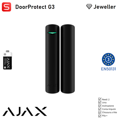AJAX 130591 - Superior - Superior Doorprotect G3 Jeweller - Rilevatore Di Apertura, Urti E Inclinazione Wireless Con Relè Reed, Sensori Di Urlo, Inclinazione E Mascheramento - Sicurezza Professionale AJAX 130591 - Superior - Superior Doorprotect G3 Jeweller - Rilevatore Di Apertura, Urti E Inclinazione Wireless Con Relè Reed, Sensori Di Urlo, Inclinazione E Mascheramento - Sicurezza Professionale