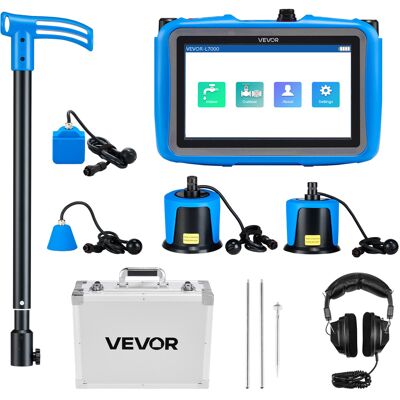 VEVOR Rilevatore Di Perdite Deacqua Con 4 Sensori, 1hz-10000hz, Localizzatore Di Perdite Idrauliche Sotterranee Con Touchscreen, 3 Aste Di Sscolto, Cuffie, Scheda Da 8 Gb E Custodia VEVOR Rilevatore Di Perdite Deacqua Con 4 Sensori, 1hz-10000hz, Localizzatore Di Perdite Idrauliche Sotterranee Con Touchscreen, 3 Aste Di Sscolto, Cuffie, Scheda Da 8 Gb E Custodia