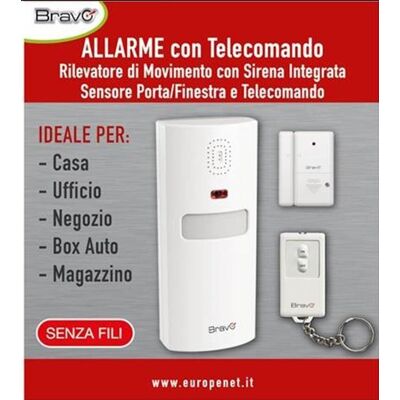 Bravo Sistema Allarme Con Sensori Movimento Porta Finestra E Telecomando 92902964 Bravo Sistema Allarme Con Sensori Movimento Porta Finestra E Telecomando 92902964