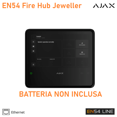 AJAX 125733 - Fire & Life Safety En54 - En54 Fire Hub Jeweller - Colore Black - Fire & Life Safety En54 AJAX 125733 - Fire & Life Safety En54 - En54 Fire Hub Jeweller - Colore Black - Fire & Life Safety En54
