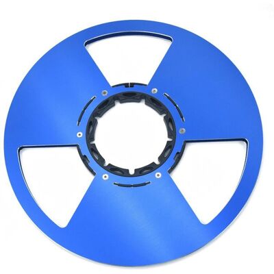 OEM Bobina Di Nastro Vuota Da 10 Pollici, 3 Fori, Bordo Centrale In Alluminio Lucidato Per Registratori A Nastro, Blu OEM Bobina Di Nastro Vuota Da 10 Pollici, 3 Fori, Bordo Centrale In Alluminio Lucidato Per Registratori A Nastro, Blu